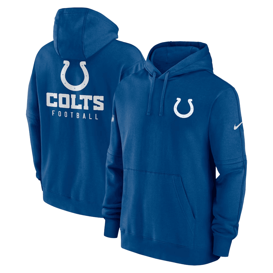 Men's Indianapolis Colts Blue Sideline Club Fleece Pullover Hoodie